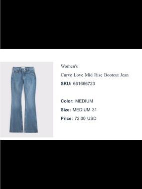 Curve Love Mid Rise Bootcut Jeans - Medium Blue